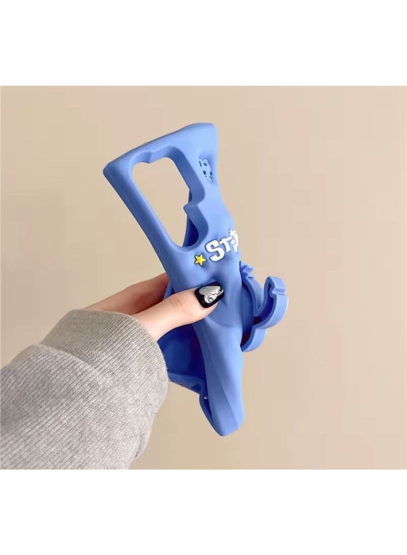 ستيتش حافظة فاخرة لهاتف Samsung Galaxy S25 Ultra حافظة بتصميم كرتوني ثلاثي الأبعاد حافظات أنثوية للفتيات حافظة سيليكون ناعمة ومقاومة للصدمات بلون أزرق (Samsung Galaxy S25 Ultra) - Image 2